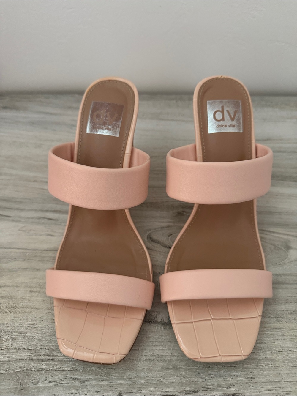 Dolce Vita Blush Pink Double-Band Slide Heels